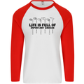 Golf Life's Important Choices Funny Golfing Mens L/S Baseball T-Shirt White/Red