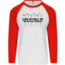 Golf Life's Important Choices Funny Golfing Mens L/S Baseball T-Shirt White/Red