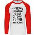 Taekwondo World Champion Martial Arts MMA Mens L/S Baseball T-Shirt White/Red