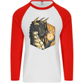 Dragon Dice RPG Role Playing Games Fantasy Mens L/S Baseball T-Shirt White/Red