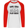 Cool Kids Play Chess Funny Game Player Mens L/S Baseball T-Shirt White/Red