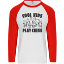 Cool Kids Play Chess Funny Game Player Mens L/S Baseball T-Shirt White/Red