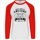 Awesome Vet Looks Like Veterinarian Mens L/S Baseball T-Shirt White/Red