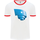 Curled Somalia Flag Somalian Day Football Mens Ringer T-Shirt White/Red