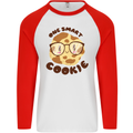 A Smart Cookie Funny Food Nerd Geek Maths Mens L/S Baseball T-Shirt White/Red