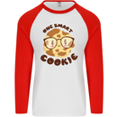 A Smart Cookie Funny Food Nerd Geek Maths Mens L/S Baseball T-Shirt White/Red