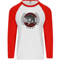 Austria Bodybuilding Flag Gym Training Austrian Mens L/S Baseball T-Shirt White/Red