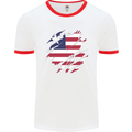 Torn Liberia Flag Liberian Day Football Mens Ringer T-Shirt White/Red