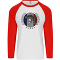 French Bodybuilding Flag Gym Training France Mens L/S Baseball T-Shirt White/Red