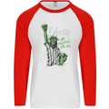 Liberty and Baseball Mens L/S Baseball T-Shirt White/Red