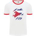 Torn Cuba Flag Cuban Day Football Mens Ringer T-Shirt White/Red