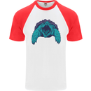 Alligator Snapping Turtle Mens S/S Baseball T-Shirt White/Red