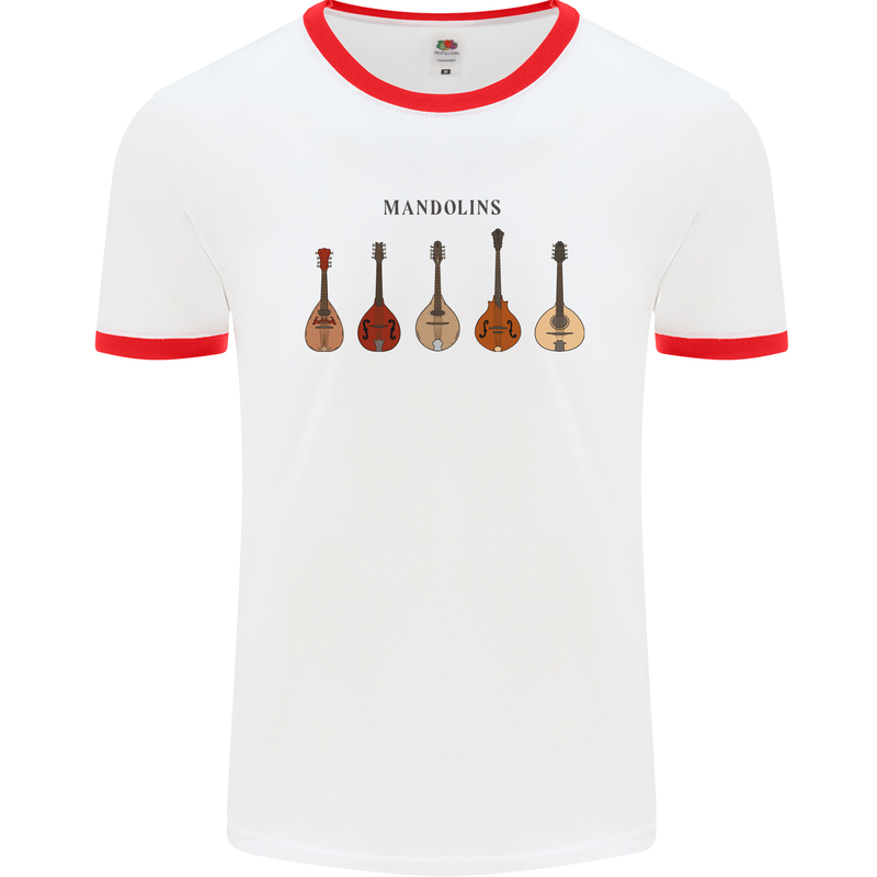 A Set of Mandolins Mens Ringer T-Shirt White/Red