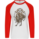 Sons of Odin Viking Valhalla Warrior Mens L/S Baseball T-Shirt White/Red