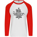 Raise Aim Shoot Funny Archery Archer Mens L/S Baseball T-Shirt White/Red