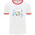 Torn Guatemala Flag Guatemalan Day Football Mens Ringer T-Shirt White/Red