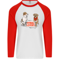 Pitbull Lovers Funny Dog Valentine's Day Mens L/S Baseball T-Shirt White/Red