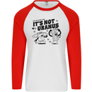 Funny Climate Change Its Not Uranus Mens L/S Baseball T-Shirt White/Red
