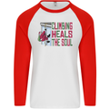 Climbing Heals the Soul Funny Christmas Xmas Rock Mens L/S Baseball T-Shirt White/Red