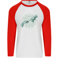 Alien Creation of Adam Parody UFO Mens L/S Baseball T-Shirt White/Red