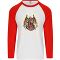 Dragons Rulers of the Earth Fantasy RPG Mens L/S Baseball T-Shirt White/Red