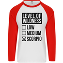 Levels of Wildness Scorpio Mens L/S Baseball T-Shirt White/Red
