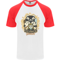 Dungeons & Panda Bears Role Play Games RPG Mens S/S Baseball T-Shirt White/Red