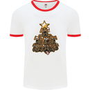 Christmas Boxer Dog Xmas Tree Funny Mens Ringer T-Shirt White/Red