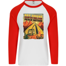 Camping Sky Above Trekking Outdoors Mens L/S Baseball T-Shirt White/Red