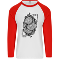 Nature is Art Mushroom Fungi Mycology Mens L/S Baseball T-Shirt White/Red