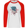 Chinese Zodiac Year of the Rooster Mens L/S Baseball T-Shirt White/Red