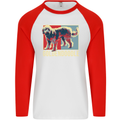 Goldendoodle Dog Art Mens L/S Baseball T-Shirt White/Red