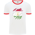 Torn Tajikistan Flag Tajik Day Football Mens Ringer T-Shirt White/Red