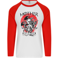 Mother of Dragons GOT Mens L/S Baseball T-Shirt White/Red