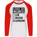 Levels of Wildness Capricorn Mens L/S Baseball T-Shirt White/Red