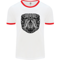 Turtle Mandala Art Tortoise Mens Ringer T-Shirt White/Red