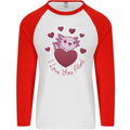 I Love You Alotl Valentines Day Axoloti Mens L/S Baseball T-Shirt White/Red