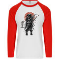 Samurai Sun  MMA Warrior Mens L/S Baseball T-Shirt White/Red