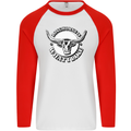 Longhorns is What I Like Cow Cattle Mens L/S Baseball T-Shirt White/Red