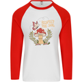Respect the Soil Frog Climate Change Hippy Mens L/S Baseball T-Shirt White/Red