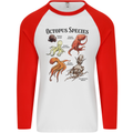 Octopus Species Sealife Scuba Diving Mens L/S Baseball T-Shirt White/Red