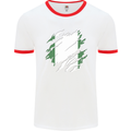 Torn Nigeria Flag Nigerian Day Football Mens Ringer T-Shirt White/Red