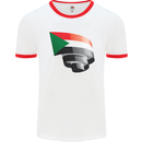 Curled Sudan Flag Sudanese Day Football Mens Ringer T-Shirt White/Red