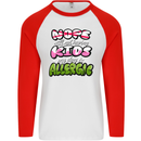 Not Having Kids the Dog is Allergic Funny Mens L/S Baseball T-Shirt White/Red