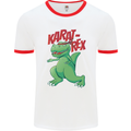 Karat-Rex Karate T-Rex Dinosaur Mens Ringer T-Shirt White/Red