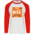 WTF Periodic Table Chemistry Geek Funny Mens L/S Baseball T-Shirt White/Red