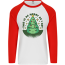 Bah Humbug Christmas Tree Funny Mens L/S Baseball T-Shirt White/Red