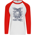 Pacific Pirates Sailing Sailor Boat Mens L/S Baseball T-Shirt White/Red