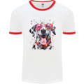 Atistic Dalmation Dog Mens Ringer T-Shirt White/Red