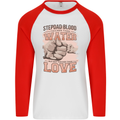 Stepdad Fathers Day Step Dad Mens L/S Baseball T-Shirt White/Red